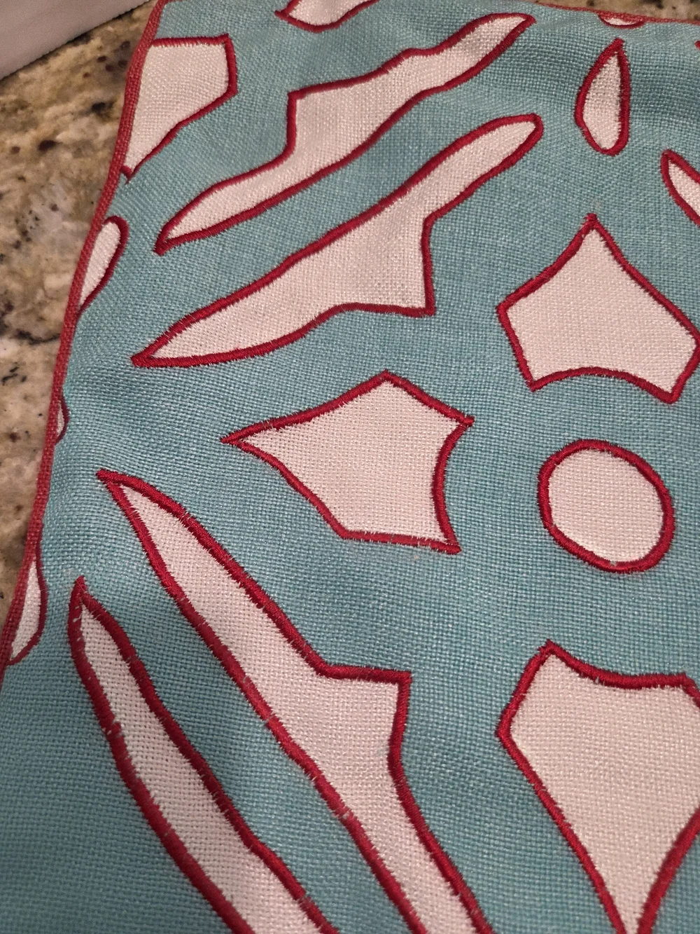 Z Gallerie Embroidered Geometric Accent Pillow Case Cover Moroccan Inspire Print